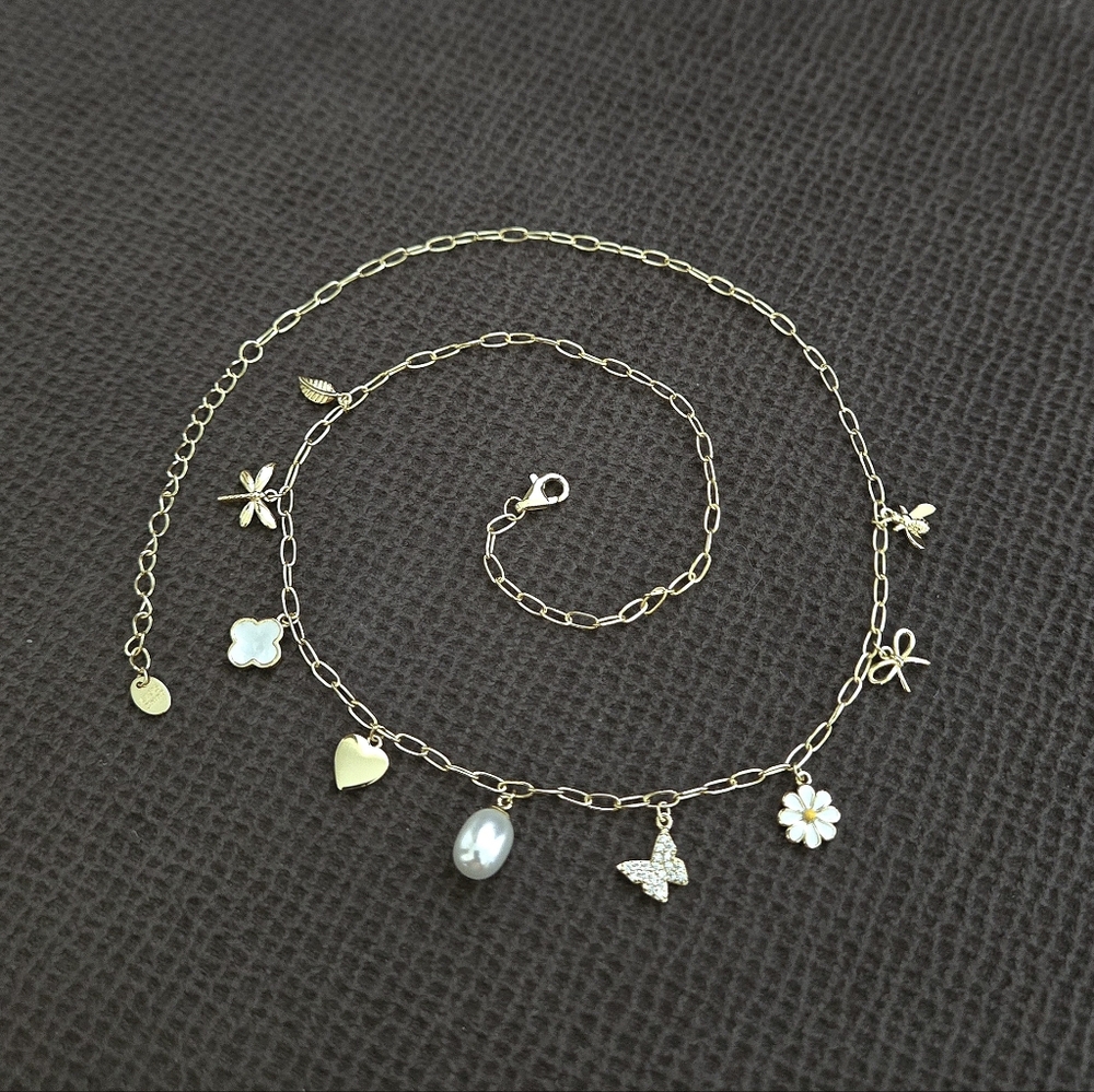 Argento Vivo Dainty Gold💛 Stationary Charms Necklace - NWT - Picture 2 of 15